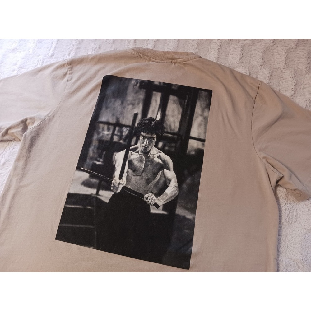 Bruce Lee x Shoe Palace T Shirt Men's Large Beige Double Sided Enter The Dragon
